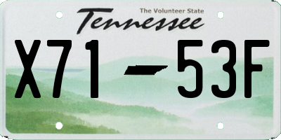 TN license plate X7153F