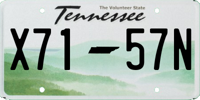 TN license plate X7157N