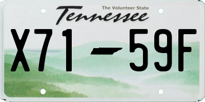 TN license plate X7159F