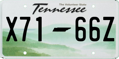 TN license plate X7166Z