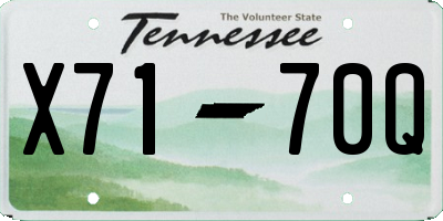 TN license plate X7170Q