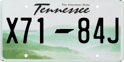 TN license plate X7184J