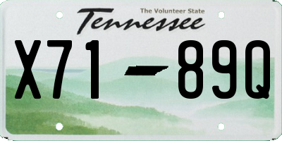 TN license plate X7189Q