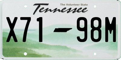 TN license plate X7198M