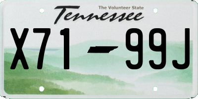 TN license plate X7199J