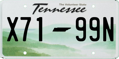 TN license plate X7199N