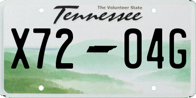 TN license plate X7204G