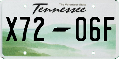 TN license plate X7206F