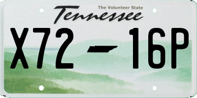 TN license plate X7216P