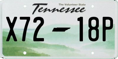 TN license plate X7218P