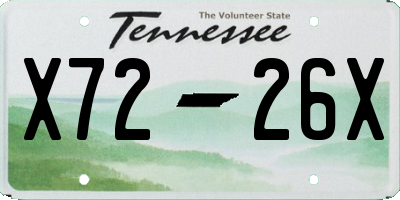 TN license plate X7226X