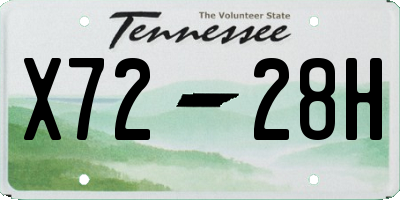 TN license plate X7228H