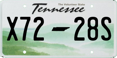 TN license plate X7228S