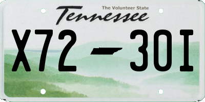 TN license plate X7230I