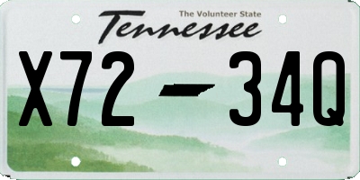 TN license plate X7234Q