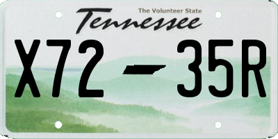 TN license plate X7235R