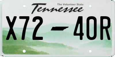 TN license plate X7240R