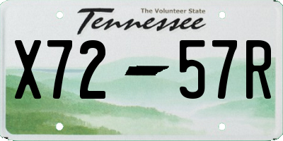 TN license plate X7257R