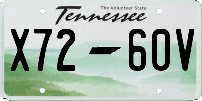 TN license plate X7260V