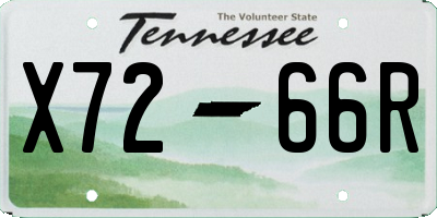 TN license plate X7266R