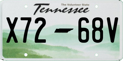 TN license plate X7268V