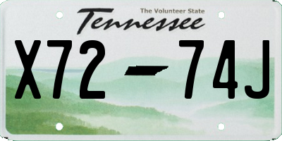 TN license plate X7274J