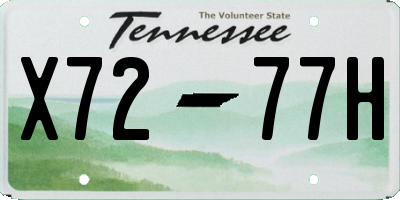 TN license plate X7277H