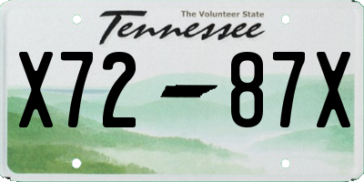 TN license plate X7287X