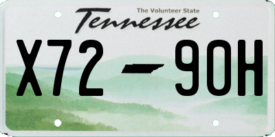 TN license plate X7290H