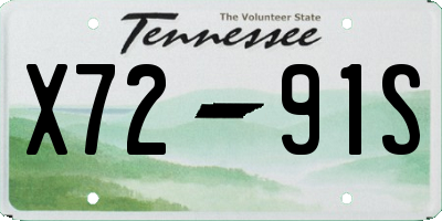 TN license plate X7291S