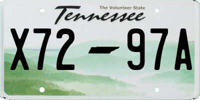 TN license plate X7297A