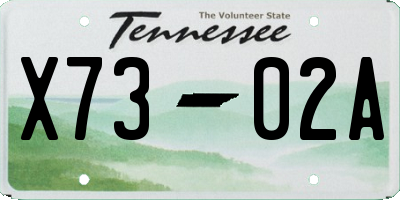 TN license plate X7302A