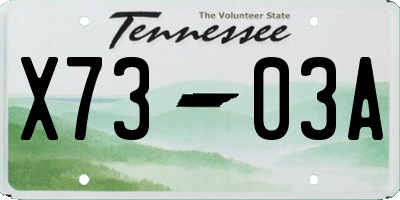 TN license plate X7303A