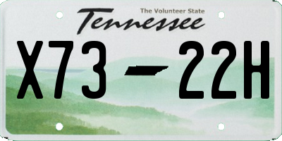 TN license plate X7322H