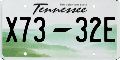 TN license plate X7332E