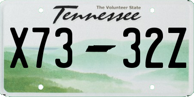TN license plate X7332Z