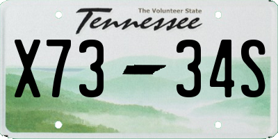 TN license plate X7334S