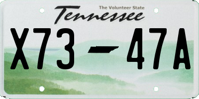 TN license plate X7347A