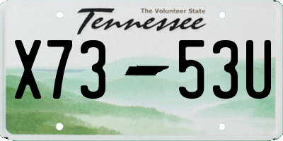 TN license plate X7353U