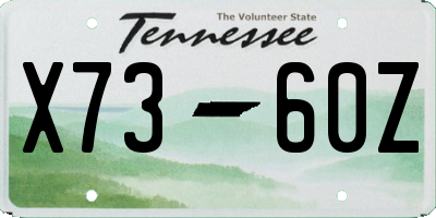 TN license plate X7360Z