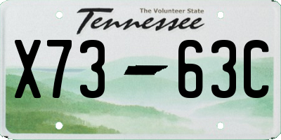 TN license plate X7363C