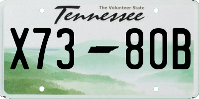 TN license plate X7380B