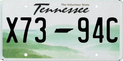 TN license plate X7394C