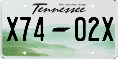 TN license plate X7402X