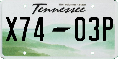 TN license plate X7403P