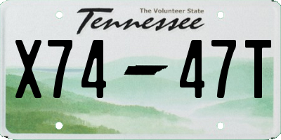 TN license plate X7447T