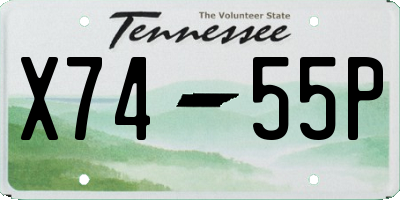 TN license plate X7455P