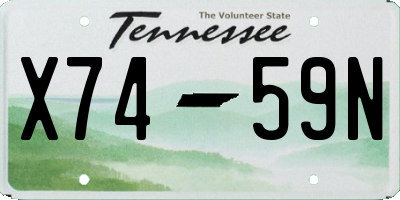TN license plate X7459N
