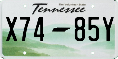 TN license plate X7485Y