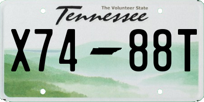 TN license plate X7488T